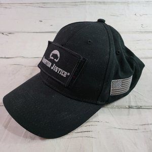 Black Frontier Justice (Gun Range) Adjustable Baseball Hat Removable Patch Logo